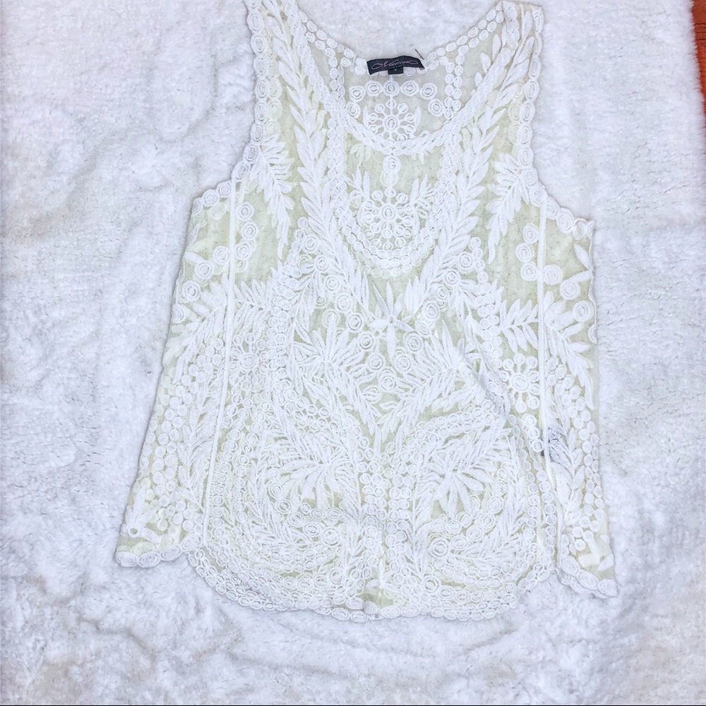 Metric Off White Lace Tank Top